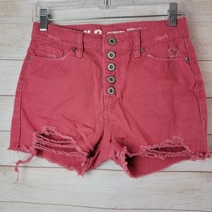 Coral Jean Shorts Distressed Size 3/26 Women High Rise Shorts